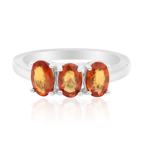 Bague en argent et Saphir orange