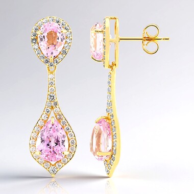 Boucles d'oreilles en argent et Kunzite