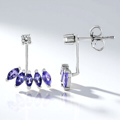 Orecchini in argento con Tanzanite (Adela Silber)