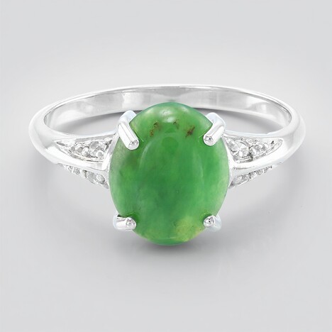 Anello in argento con Crisoprasio Imperiale