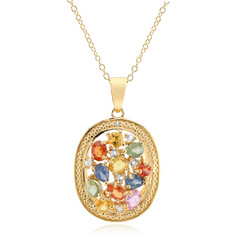 Collier en argent et Saphir bleu