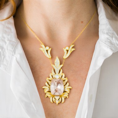 Collana in oro con Cerussite dalla Namibia (de Melo)