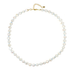 Zilveren halsketting met Keshi parels