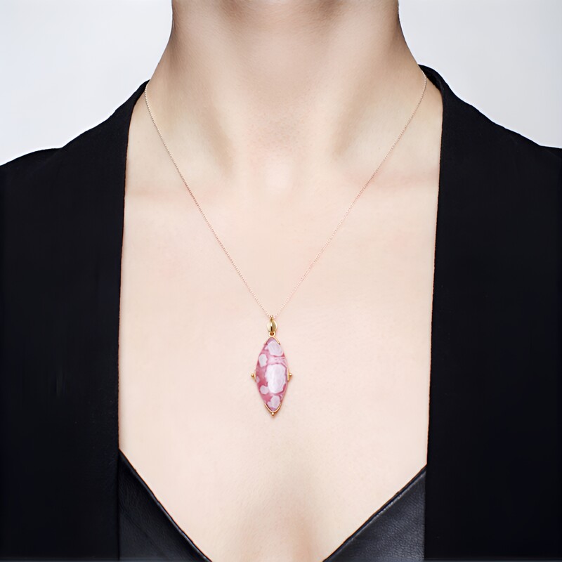 Ciondolo in argento con Rodocrosite (Bali Barong)