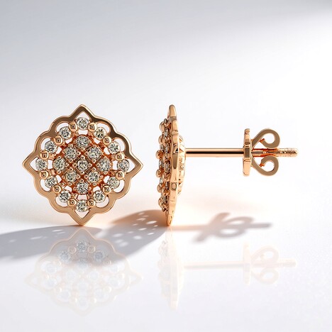 Orecchini in oro con Diamante Rose de France SI1 di Argyle (Annette)