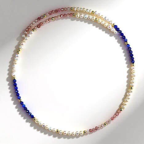 Collana rigida in acciaio con Lapislazzuli (Riya)