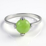 Anello in argento con Crisoprasio Imperiale