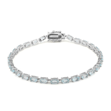 Himmelblauer Topas-Silberarmband