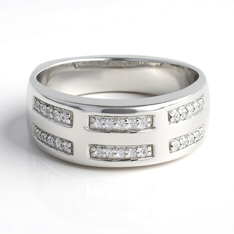 Anello in argento con Zaffiro Bianco