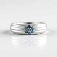 Anello in argento con Diamante Blu I3 (de Melo Essence)