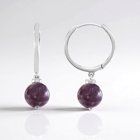 Orecchini in argento con Lepidolite (MONOSONO COLLECTION)