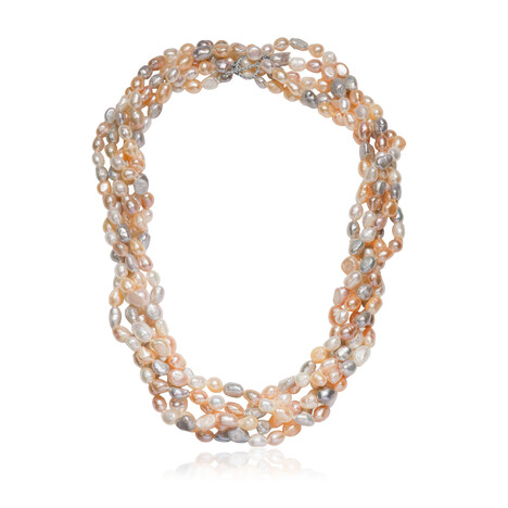 Collana in argento con Perla d'Acqua Dolce Argentata (TPC)