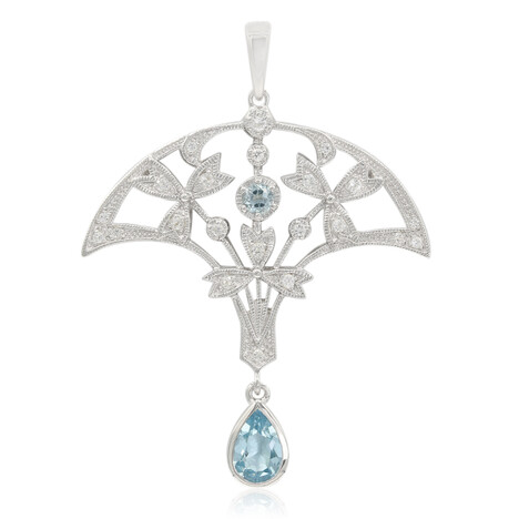 Colgante en plata con Topacio azul cielo