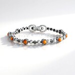 Bracciale in argento con Conchiglia di Ostrica Spinosa Arancione (Desert Chic)
