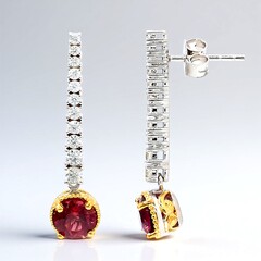 Orecchini in argento con Rubellite (Gems en Vogue)
