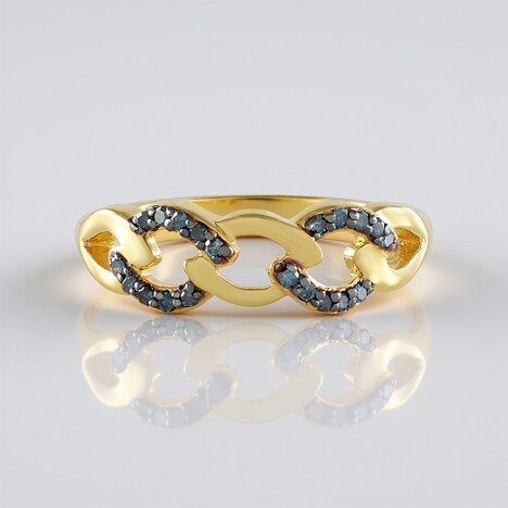 Anello in argento con Diamante Blu SI1