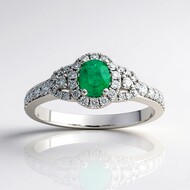 Anillo en oro con Esmeralda de Colombia (CIRARI)