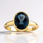Anello in oro con Topazio Blu Londra (de Melo Gold)