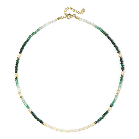 Zilveren halsketting met Braziliaanse smaragden