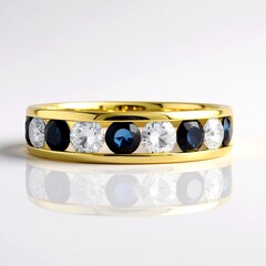 Anello in oro con Zaffiro Ceylon Blu
