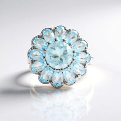Anello in argento con Topazio Blu Cielo