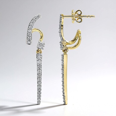 Boucles d'oreilles en or et Diamant SI1 (G) (Annette)