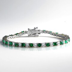 Bracciale in argento con Smeraldo Zambia (Gems en Vogue)