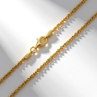 Silber-Criss-Cross-Kette - 4,59 g - 45 cm - vergoldet