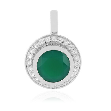 Ciondolo in argento con Onice Verde