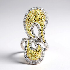 Anello in oro con Diamante Giallo SI2