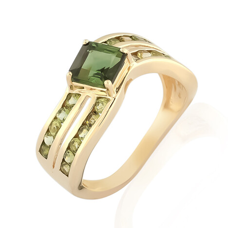 Brasilianischer Grüner Turmalin-Goldring (de Melo)