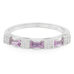 Bague en argent et Saphir pourpre de Ceylan non chauffé