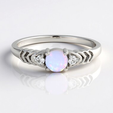 Australischer Opal-Silberring