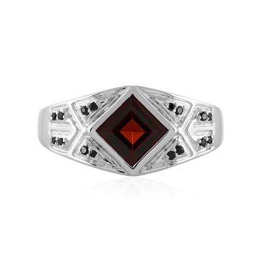 Anillo de hombre en plata con Granate de la India