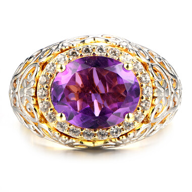 Sambia-Amethyst-Silberring (Dallas Prince Designs)