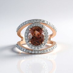 Anello in oro con Zircone Lampone (SUHANA)