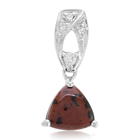 Mahagoni-Obsidian-Silberanhänger