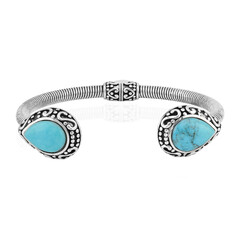 Zilveren armband met Blauwe Kingman Mohave Turkooisen (Jones Lee)