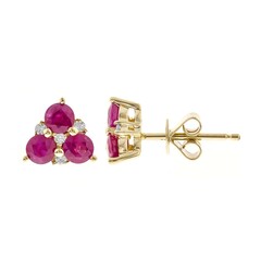 10K AAA Mozambique Ruby Gold Earrings