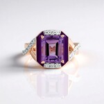 Anello in argento con Ametista Rose de France (Adela Silber)