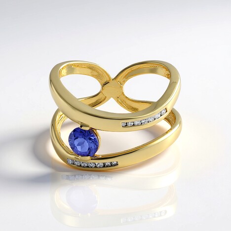 Anello in oro con Tanzanite AAA (de Melo Gold)