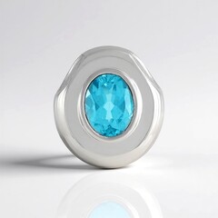 Ciondolo in argento con Topazio Blu Paraiba (MONOSONO COLLECTION)