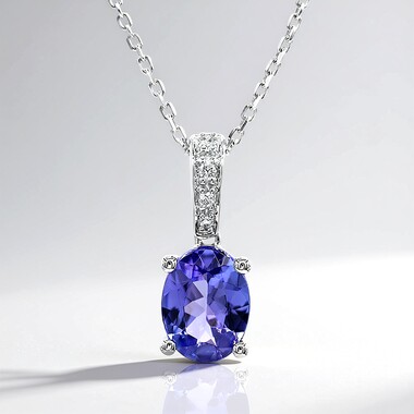 10K AAA Tanzanite Gold Necklace