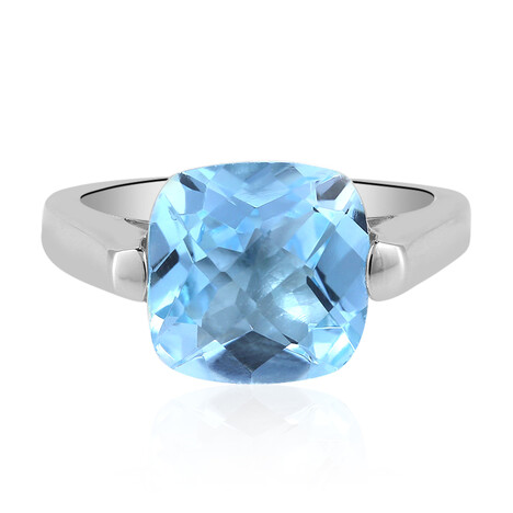 Himmelblauer Topas-Silberring