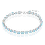 Blue Pastel Quartz Silver Bracelet