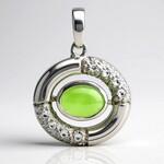 Ciondolo in argento con Crisoprasio Imperiale