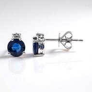 Blauer Ceylon-Saphir-Goldohrringe