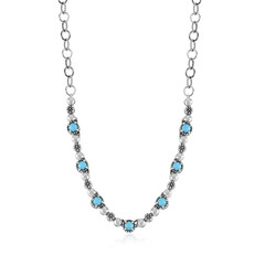Collar en plata con Turquesa bella durmiente (Desert Chic)