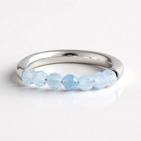Bague en argent et Aigue-marine du Brésil
