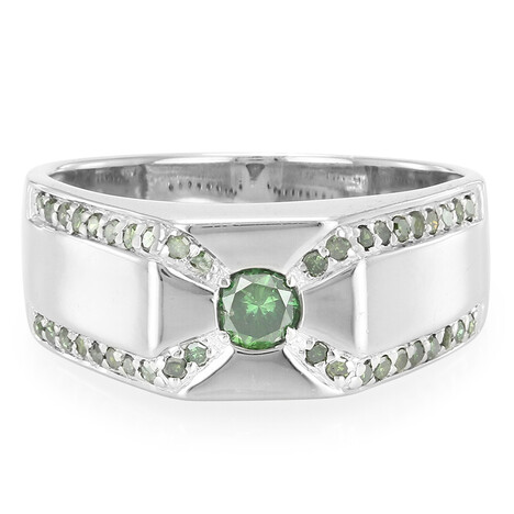 Fancy-Diamant-Silberring